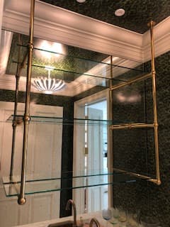 Shelves on Antique Mirror - Cabinets & Shelves project by Custom Glass Works