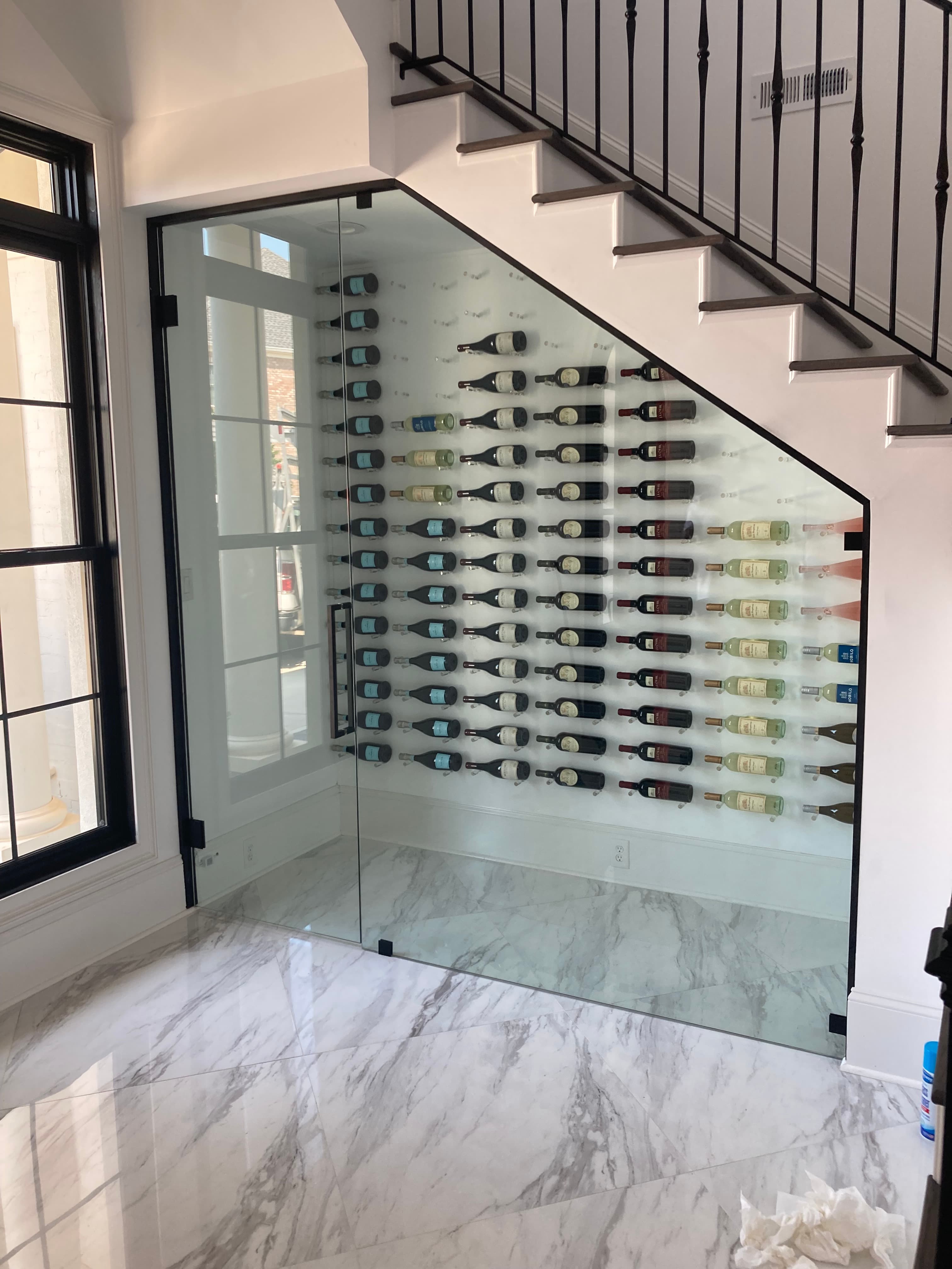 WineRooomNotched - Wine Enclosures project by Custom Glass Works
